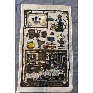 VTG Key Dee Tea Towel Wall Hanging General Store Berne Indiana 16" X 26"